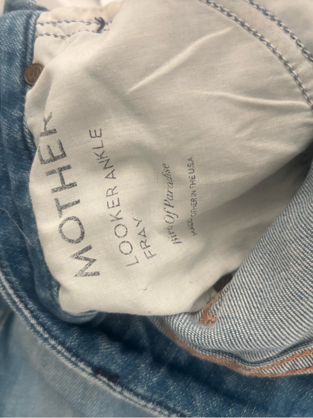 MOTHER Women's Size 25 Blue The Looker Ankle Fray Jeans - Picture 5 of 6